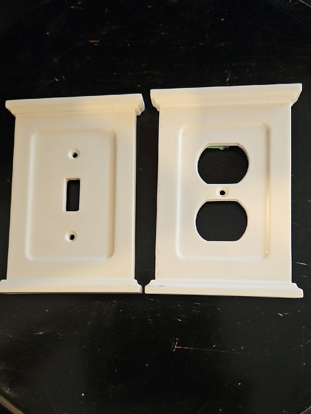White Decorative Wall Plate Covers - Toggle & Duplex Set
